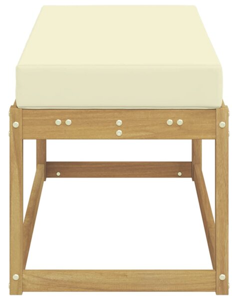 VidaXL Kültéri Szék Pad párnával Fehér 115 x 43 x 45 cm Tömör Akácfa