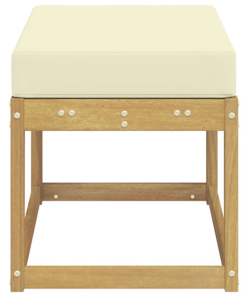 VidaXL Kültéri Szék Pad párnával Fehér 80 x 43 x 45 cm Tömör Akácfa