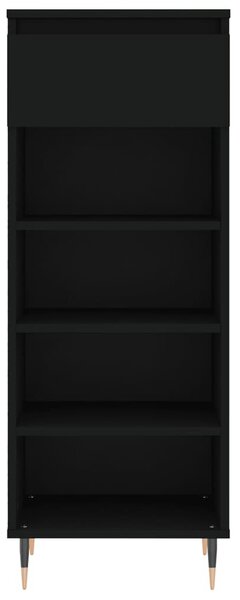 Fekete szerelt fa cipősszekrény 40x36x105 cm