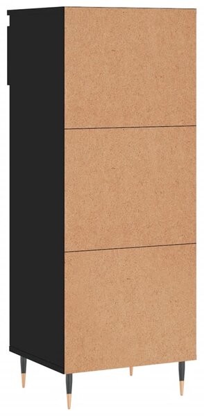 Fekete szerelt fa cipősszekrény 40x36x105 cm