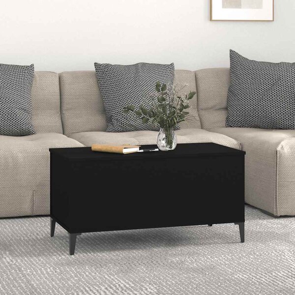 Fekete szerelt fa dohányzóasztal 90x44,5x45 cm