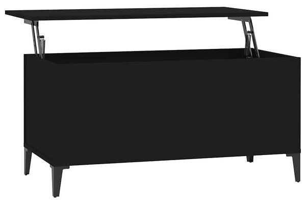 Fekete szerelt fa dohányzóasztal 90x44,5x45 cm