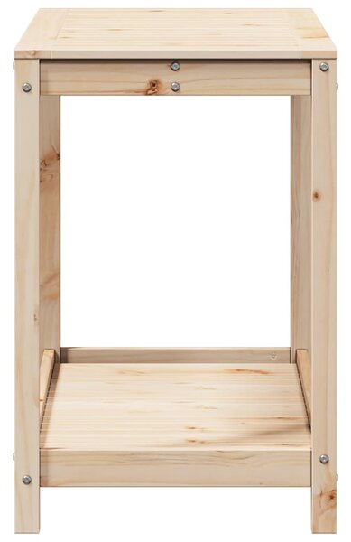 Tömör fenyőfa ültetőasztal polccal 108x50x75 cm