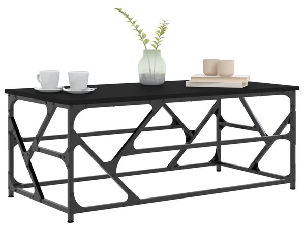 Fekete szerelt fa dohányzóasztal 100 x 50 x 40 cm