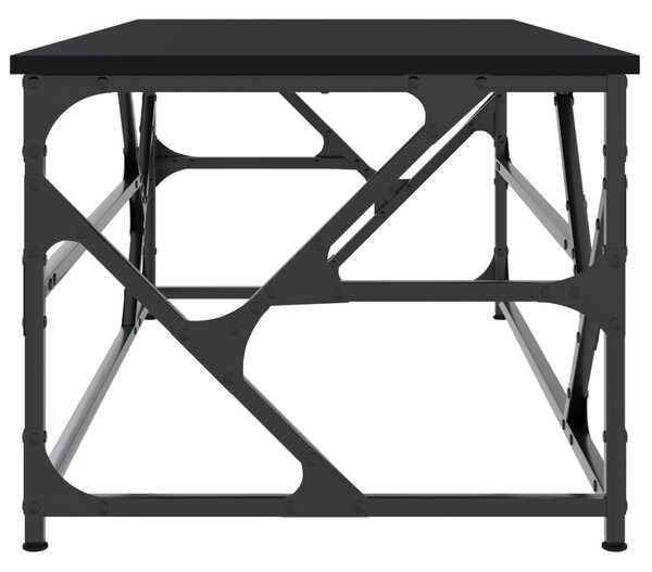 Fekete szerelt fa dohányzóasztal 100 x 50 x 40 cm