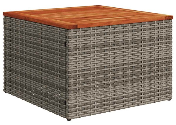 14 db szürke polyrattan kerti kanapégarnitúra párnákkal