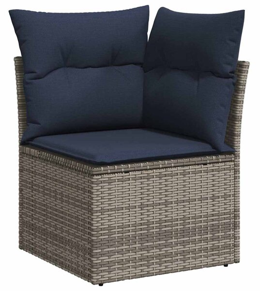 VidaXL 9 részes szürke polyrattan kerti ülőgarnitúra párnával
