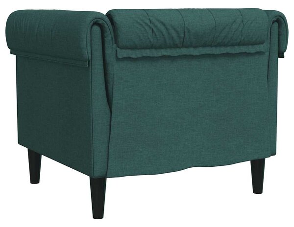 Sötétzöld szövet Chesterfield kanapé