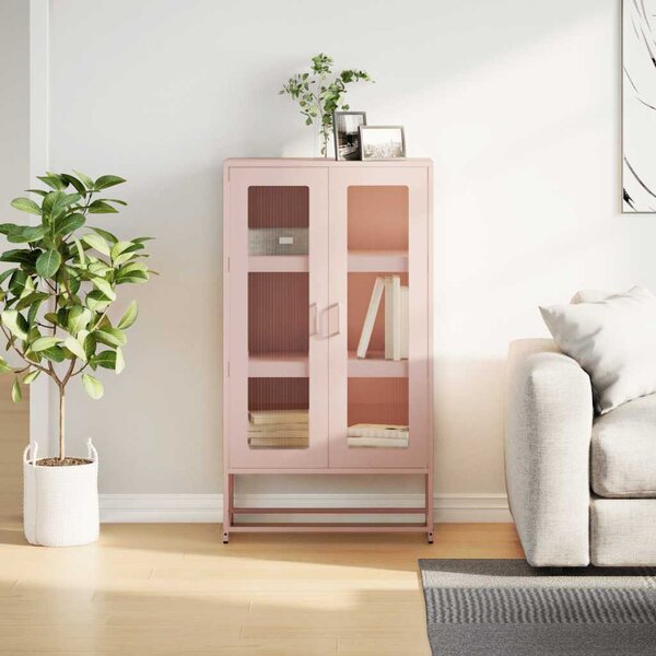 Highboard rózsaszín 68x39x123 cm Acél