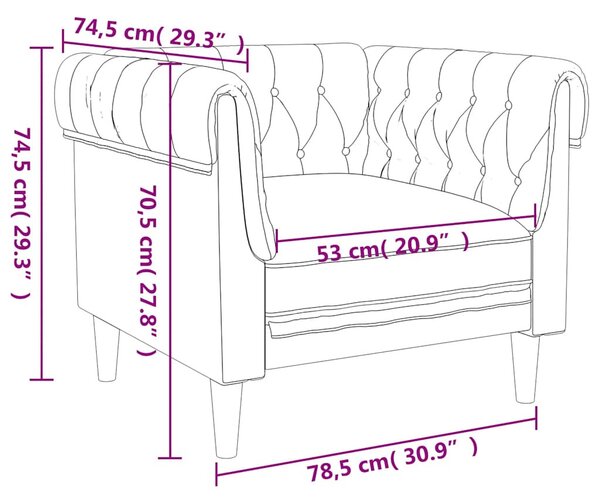 Fekete szövet Chesterfield kanapé