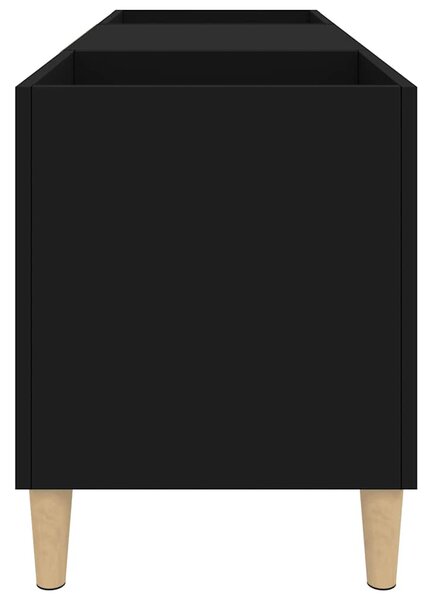 Fekete szerelt fa hanglemezszekrény 121x38x48 cm