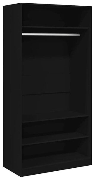 Fekete szerelt fa ruhásszekrény 100 x 50 x 200 cm
