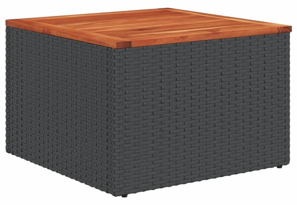 8 részes fekete polyrattan kerti ülőgarnitúra párnával