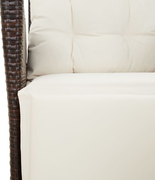 9 részes barna polyrattan kerti étkezőgarnitúra párnákkal