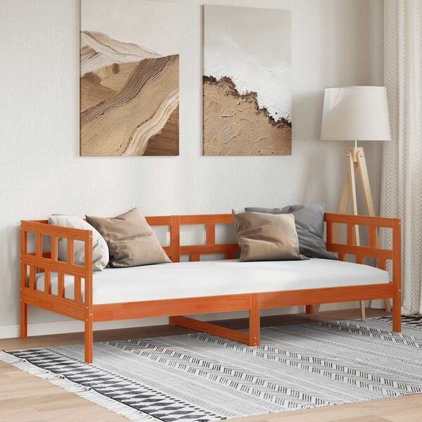 VidaXL viaszbarna tömör fenyőfa kanapéágy matrac nélkül 80 x 200 cm