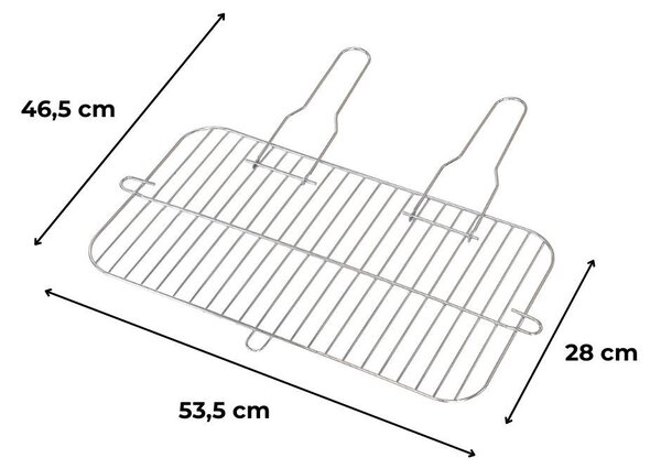 Grillrács szögletes 53,5x28 cm