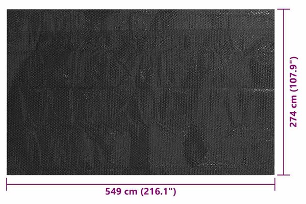 Fekete polietilén medence takaró 549 x 274 cm