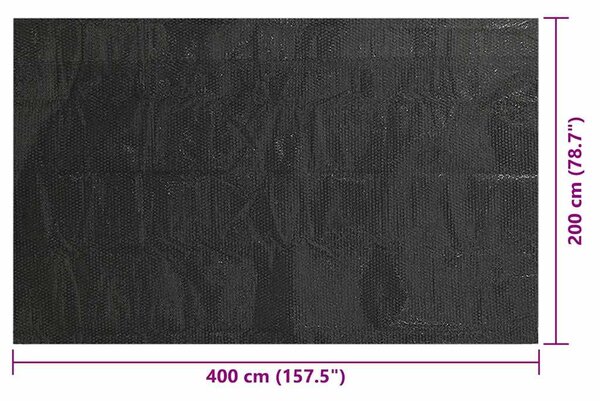 Fekete polietilén medence takaró 400 x 200 cm