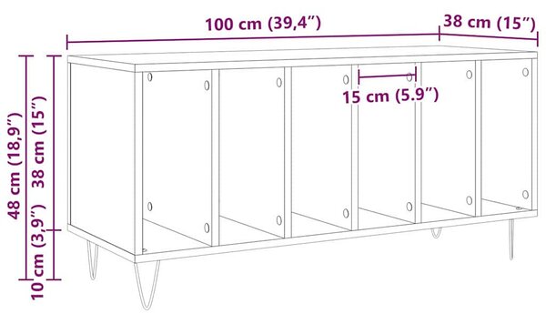 Hanglemez szekrény polcokkal Régi fa 100 x 38 x 48 cm Faanyag