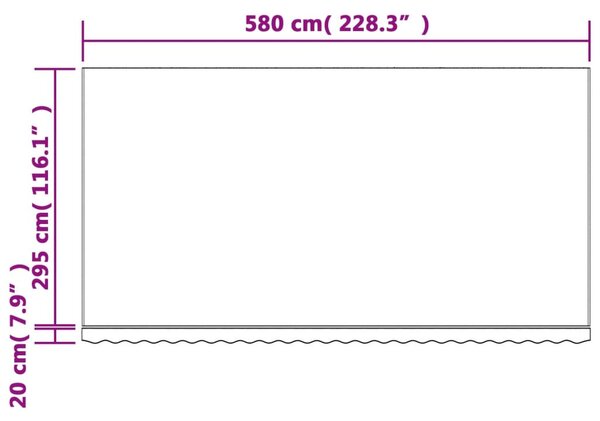 Többszínű csíkos pótszövet napellenzőhöz 6 x 3 m