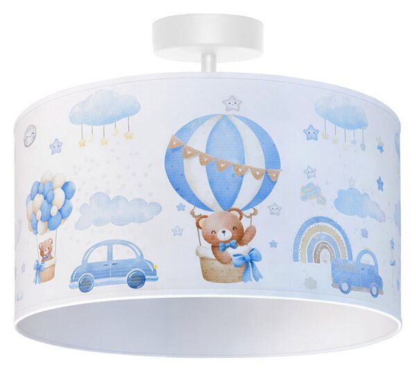 Mennyezeti Lámpa Duolla, Kids Print, Kék, Gyermekszoba, Szövet / Textília