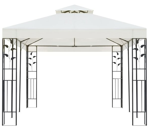 Fehér acél pavilon dupla tetővel 6 x 3 m