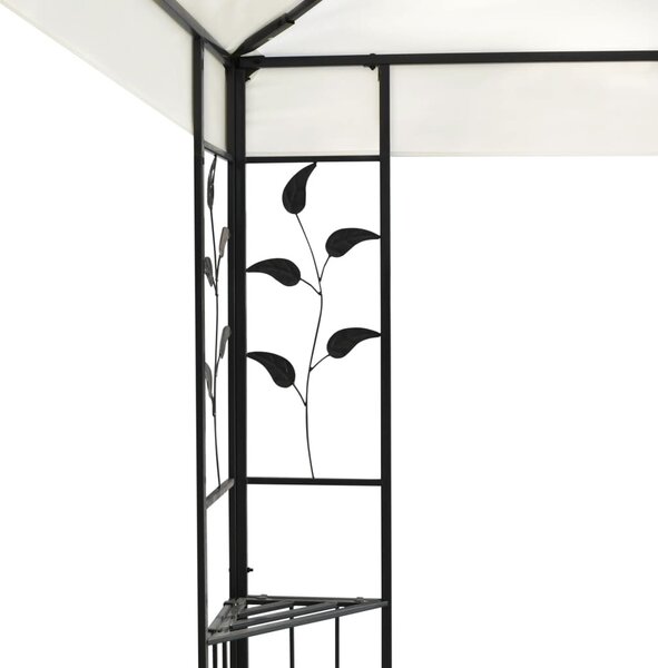 Fehér acél pavilon dupla tetővel 6 x 3 m