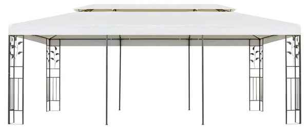 Fehér acél pavilon dupla tetővel 6 x 3 m
