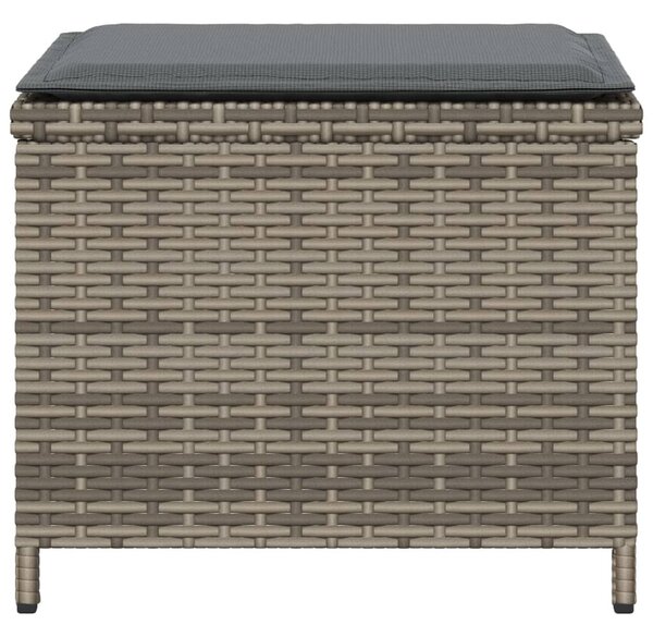 4 db szürke polyrattan kerti szék párnával 40 x 40 x 35 cm