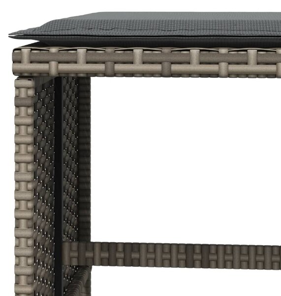 4 db szürke polyrattan kerti szék párnával 40 x 40 x 35 cm
