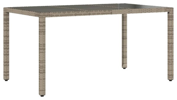 7 részes szürke polyrattan/üveg kerti étkezőgarnitúra párnával