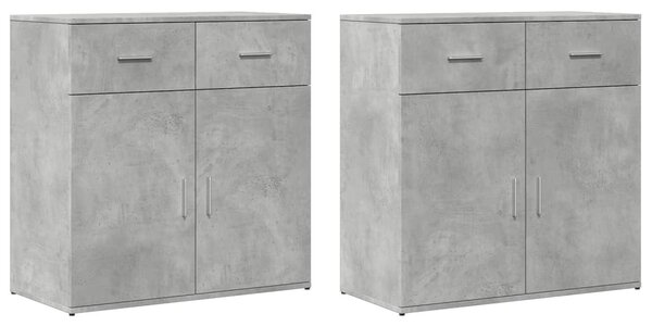 2 db betonszürke szerelt fa tálalószekrény 79 x 38 x 80 cm