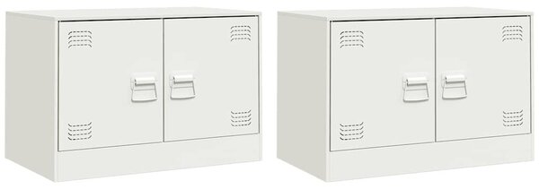 2 db fehér acél TV-szekrény 67 x 39 x 44 cm