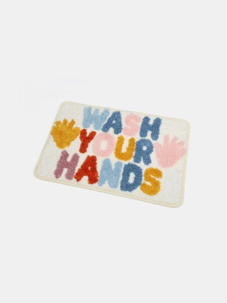 Sinsay - Feliratos fürdőszobai szőnyeg "Wash your hands" - többszínű