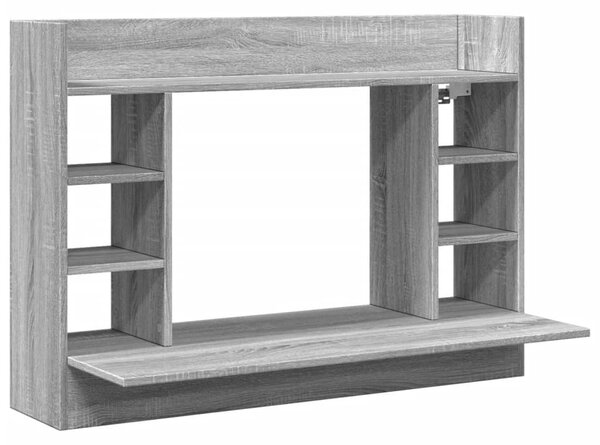 Szürke sonoma színű szerelt fa fali íróasztal 105 x 48 x 75 cm