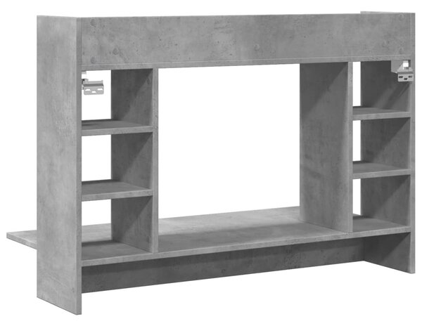 Betonszürke szerelt fa falra szerelhető íróasztal 105x48x75 cm