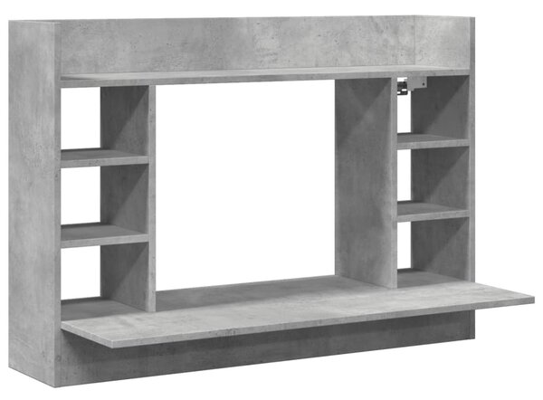 Betonszürke szerelt fa falra szerelhető íróasztal 105x48x75 cm