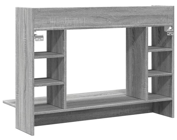 Szürke sonoma színű szerelt fa fali íróasztal 105 x 48 x 75 cm