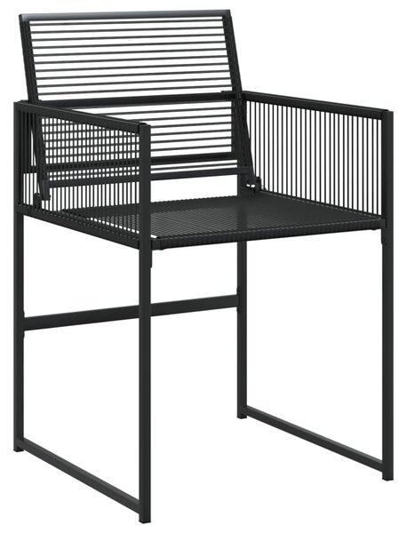 9 részes fekete polyrattan kerti étkezőgarnitúra