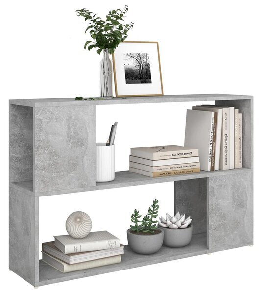 Betonszürke szerelt fa könyvszekrény 100 x 24 x 63 cm