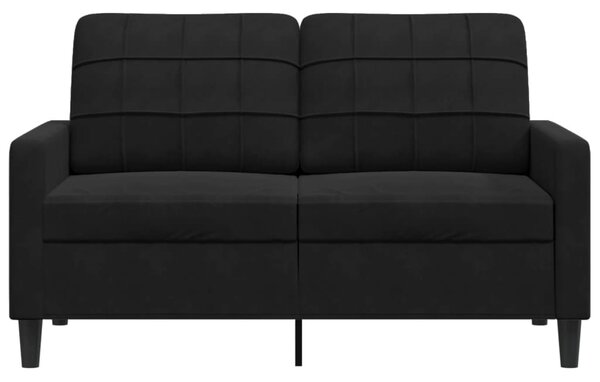 Kétszemélyes fekete bársony kanapé 120 cm