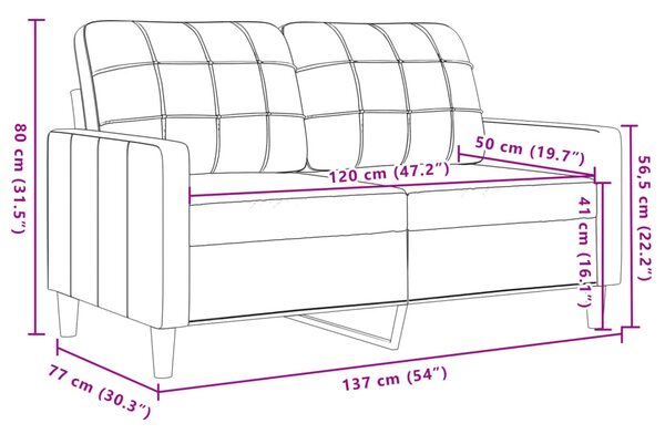 Kétszemélyes fekete bársony kanapé 120 cm