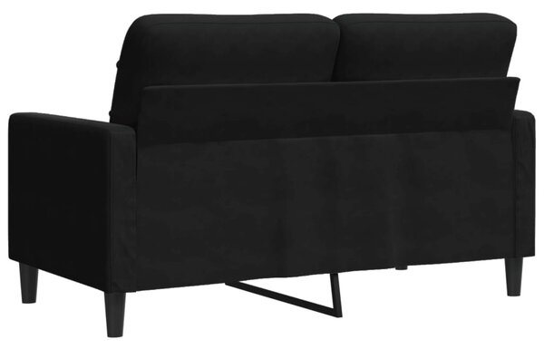 Kétszemélyes fekete bársony kanapé 120 cm