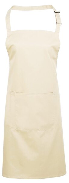 Premier Workwear Kantáros konyhai kötény zsebbel - Natural
