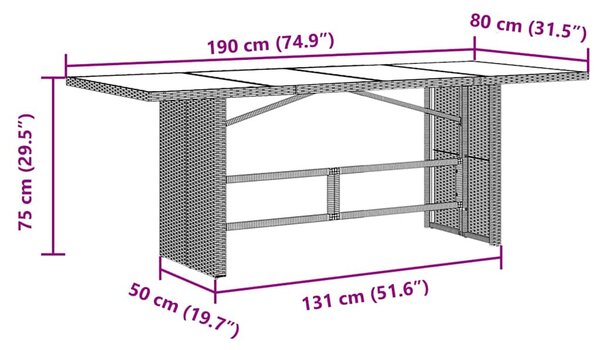 9 részes szürke polyrattan kerti bisztrógarnitúra párnákkal