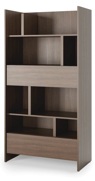 Könyvespolc Concept Lenart XI, Fiókokkal, Nyitott, Laminált forgácslap, 178x92x46cm, Sötét tölgy