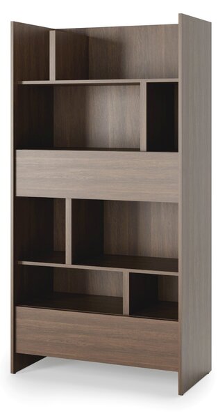Könyvespolc Concept Lenart XI, Fiókokkal, Nyitott, Laminált forgácslap, 178x92x46cm, Sötét tölgy