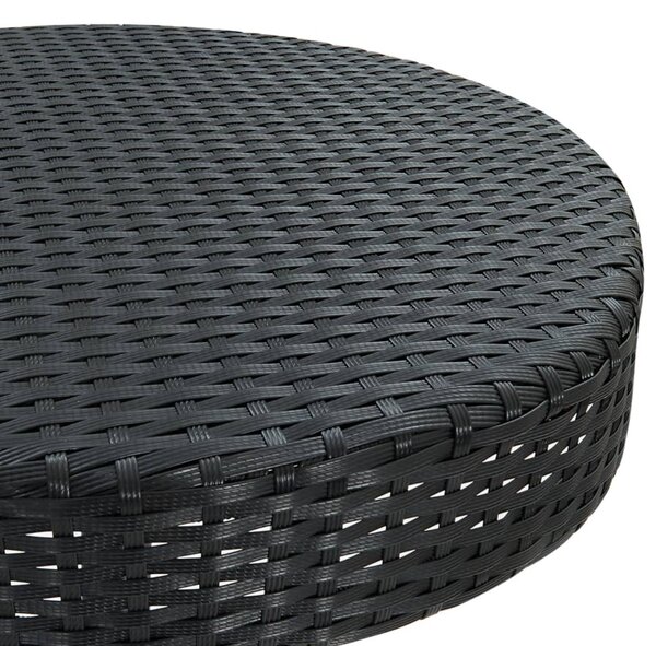 3 részes fekete polyrattan kerti bárszett párnával