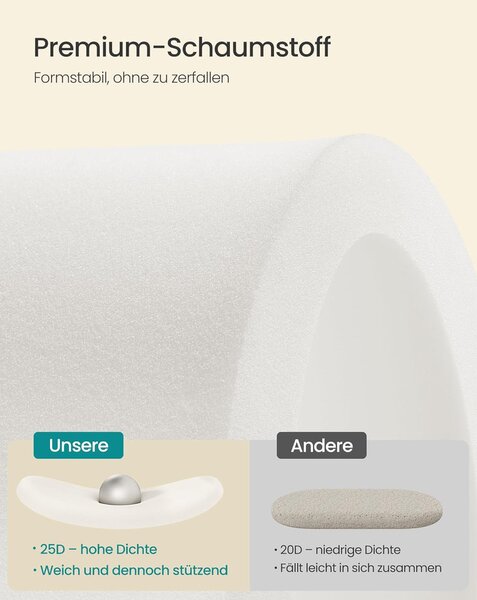 SONGMICS ülőpad tárolóval, tárolódoboz, 38 x 110 x 38 cm, krémfehér