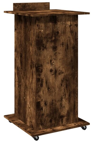 Szerelt fa állópult kerékkel és fiókkal 55 x 55 x 107 cm